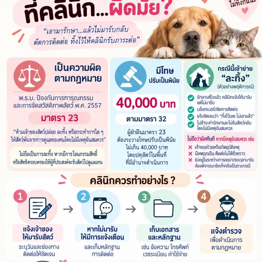 เจ้าของสัตว์ละทิ้งสัตว์ที่คลินิก...ผิดมั้ย ?